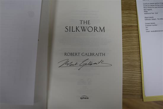 Galbraith, Robert - The Silkworm, signed 1st Edition, plus a publishers note